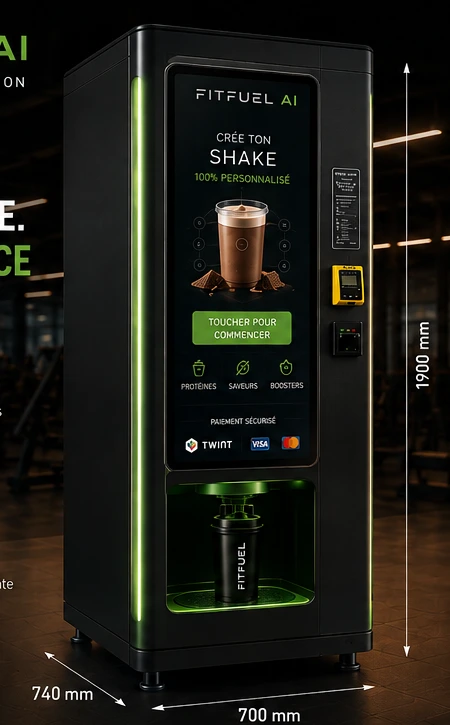 Concept FitFuel AI dans un club de fitness